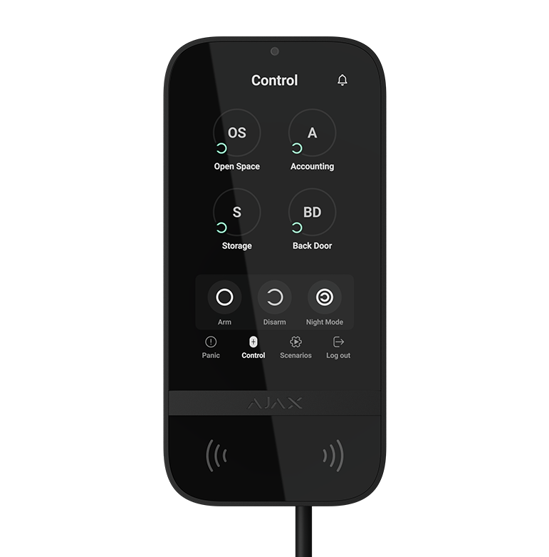 Ajax KeyPad TouchScreen Fibra Wired Keyboard - Black