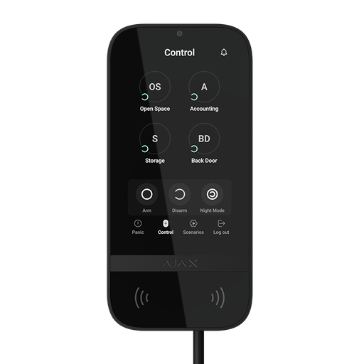 [PN14813] Ajax KeyPad TouchScreen Fibra Wired Keyboard - Black