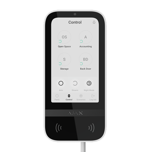 [PN15005] Ajax KeyPad TouchScreen Fibra Wired Keyboard - White